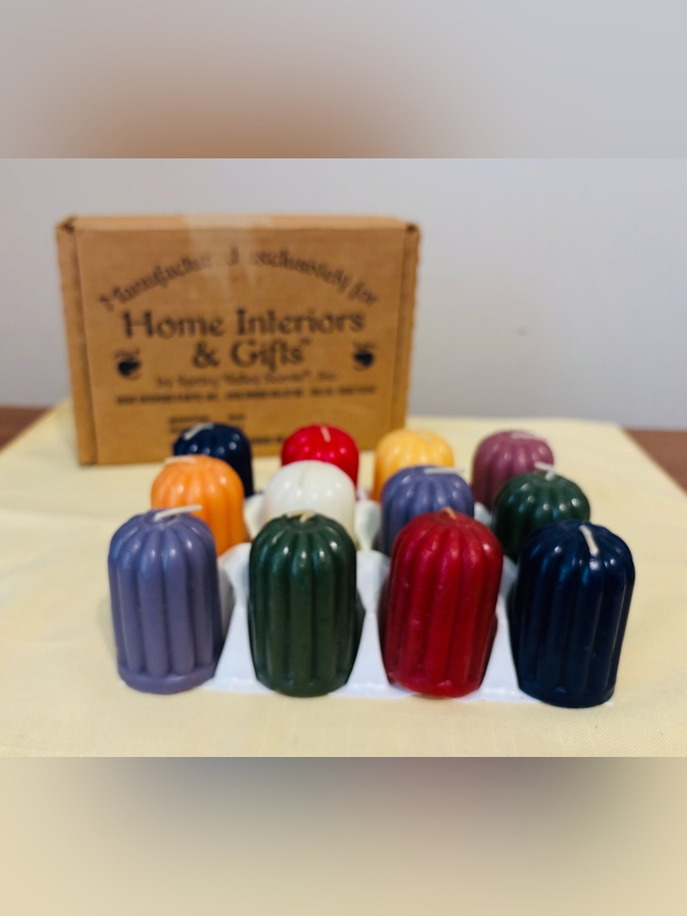 Home Interiors & Gifts Votive Candles Ribbed Fluted Lot of 12 1990’s